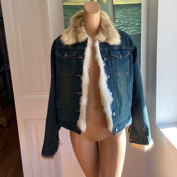 overland Jackets & Blazers - Beautiful denim and fur jacket